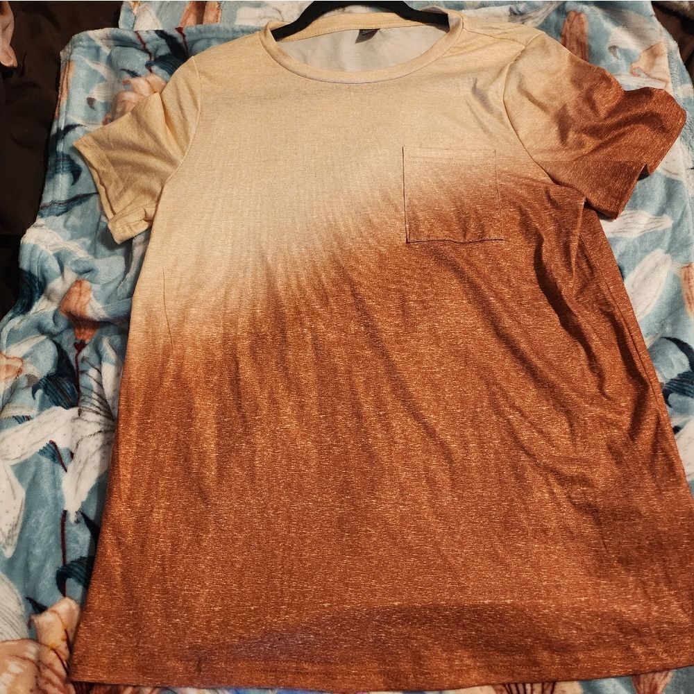 SHEIN ORANGE OMBRE SHIRT
